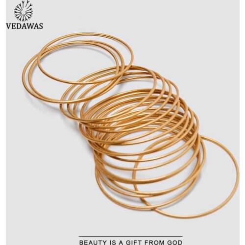 Vedawas Classcial ZA Metal Maxi Layer Bracelets for Women Fashion Gold Silver Color Charm Bangles Bracelets Accessories Show