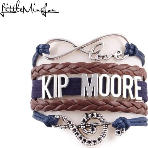 Little MingLou Infinity love Kip Moore Bracelet music note Charm leather wrap men bracelets & bangles for Women jewelry