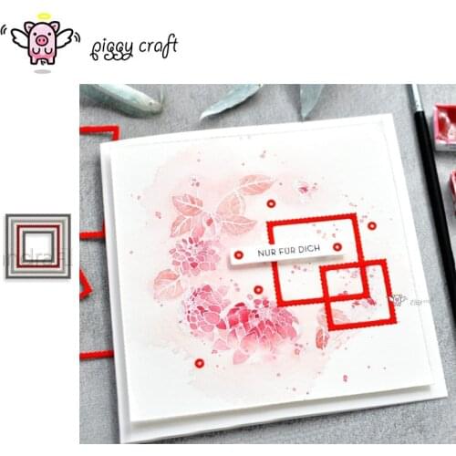 Piggy Craft metal cutting dies cut die mold Square gear frame Scrapbook paper craft knife mould blade punch stencils dies