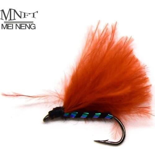 MNFT 10PCS 8# Rust Red Trout Fishing Fly for Fly Fishing Tackle Flies Artificial Insects Lures