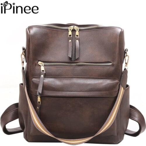 IPinee Multifunction women backpack fashion youth korean style shoulder bag laptop backpack schoolbags for teenager girls travel