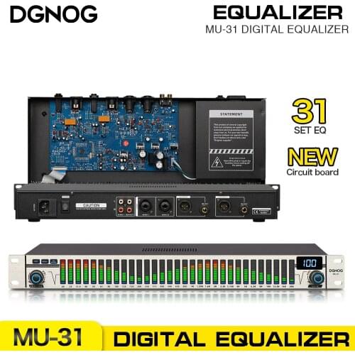 MU-31 Digital Equalizer Audio Systems Treble, Midrange,Bass LED Signal Adjustment For Stage DJ Equalizer Audio Equipment DGNOG