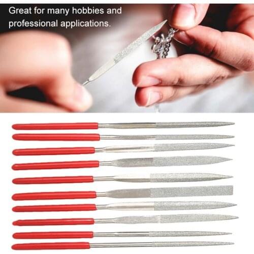 10Pcs 3x140mm Diamond File Needle Mini File Set Wood Rasp Lapidary Ceramic Jewelry DIY Handcraft Cutting Carving Repair Tool