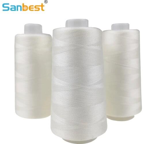Sanbest 2000m 100% Vinlon Water Soluble Sewing Thread 40s/2 Spun Polyester 20C Wash Away Vanish Extra Quilting Basting Threads
