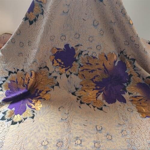 Latest Gold African Lace Fabric 2021 High Quality Lace Fabric for Wedding Dress Nigerian Jacquard Fabric 5 Yards