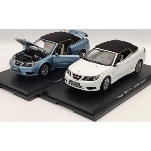 Original 1/18 For SAAB 93 9-3 Convertible Sport Car Diecast Models White/Blue Auto Gift Limited Collection
