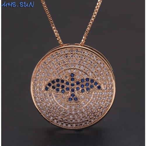 MHS.SUN Zircon pendant necklace with eagle design cz Espírito Santo religion chain necklace jewelry for women gold color 1pc