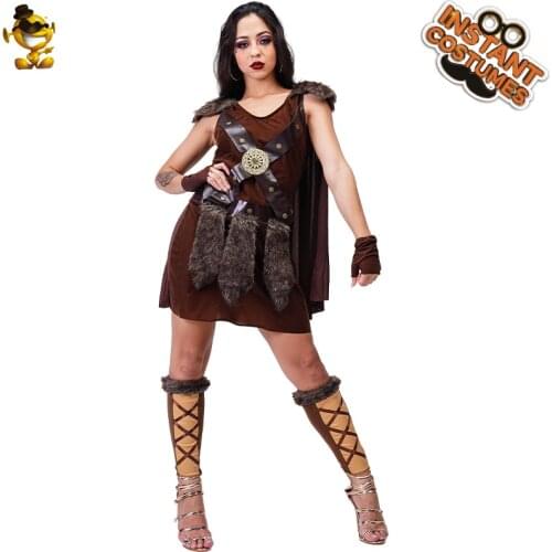 QLQ Womans Viking Pirate Costume Halloween Cosplay Party Costumes Dress Up For Adult Cool Viking Costumes For Women