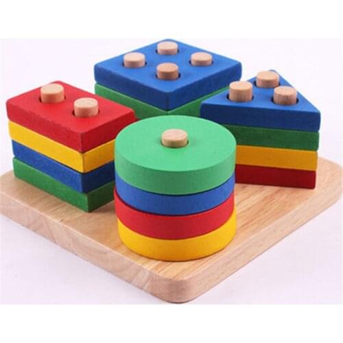 Colorful Geometric Shapes Matching Toys For Children Early Learning Exercise Hands-on Ability Montessori Educational Wooden Toys