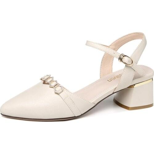 Baotou Thick-Heeled Sandals, Flat Buckle Solid Color Shoes For Women, WomenS Waterproof Platform Shoes