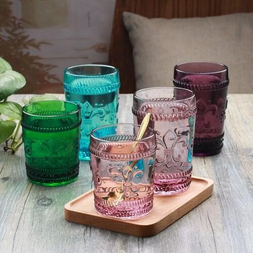 Nordic Coffee Glass Cups Cocktail Whiskey Cups High Capacity Glass Water Cups Gothic Drinkware Kitchen Wedding Glasses YY50GC