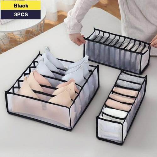 NEW Foldable Underwear Drawer Organizers Dividers Closet Dresser Clothes Storage Organizer Box For Bras Scarves Ties Socks Box
