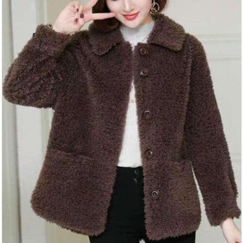 Unimmye Women's Natural Sheepskin Coats