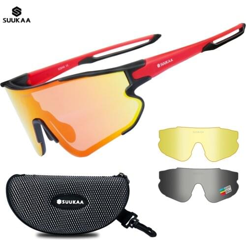 Cycling Polarized glasses Bike Photochromic Outdoor Sports Sunglasses MTB PC Goggles Eyewear 3 Lens Bicycle Accessory