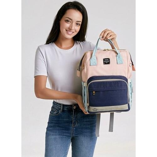 Large Capacity Multi-Function Diaper Backpack Thermal Insulation Baby Stroller Bag Waterproof Nappy Bag With Anti-Theft Pocket