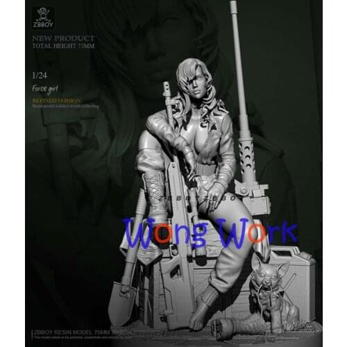 Wong Work Unpainted Resin 1/24 H75mm Unassembled Garage Kits GK Model Kit Figure TD-2734