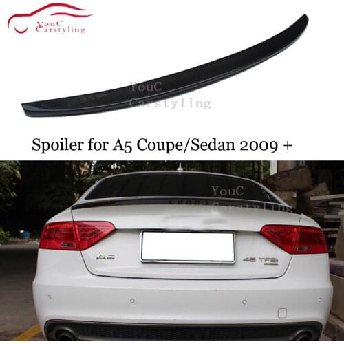 M4 S5 Style Carbon Fiber Rear Spoiler Wing for Audi A5 2-door Coupe/ 4-door Sedan 2009 + Boot Trunk Lid Tail Spoiler