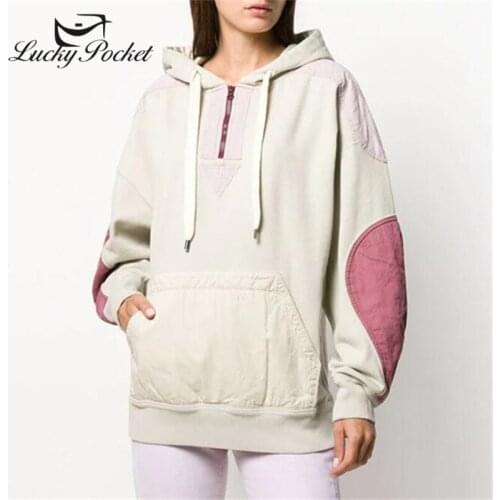 Women Fall Winter Purple Cotton Patchwork Flocking Hoodies Sweatshirt Ladies Brand Plus Size Pullovers Female Casual Tops ZM110