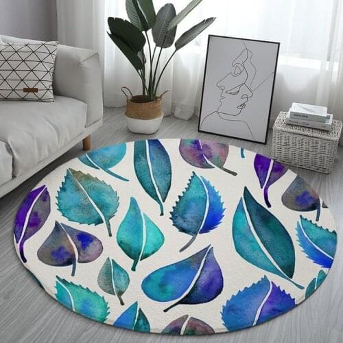 Round carpet plant flower floor mat bedroom bedside bathroom non-slip mat floor mat romantic home decoration