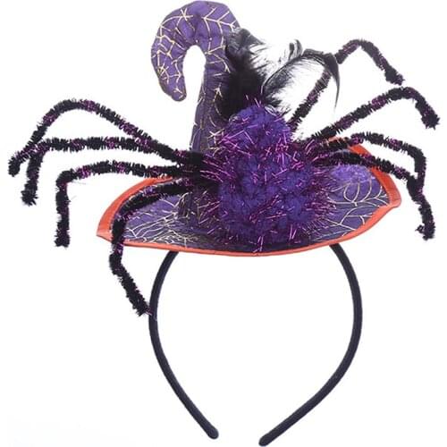 1PC Halloween Pet Headband Novelty Witch Hat Spider Decor Puppy Headwear Cat Costume Hat Kitten Headband Pet Accessories