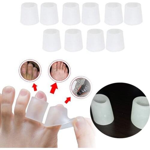 10Pcs/5Pairs Ortic Silicone Gel Toe Tube Blisters Corrector Pinkie Protector Gel Bunion Toe Finger Separation Protection Gel