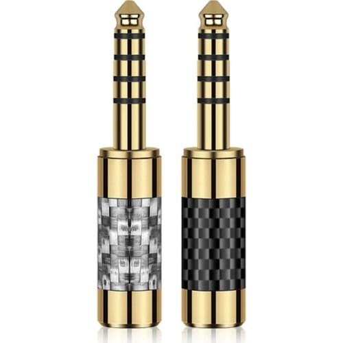 DIY 4.4mm Connector Speaker Amplifer 5 Poles Gold Plated Copper Audio Jack Male Shell Metal Adapter Solder Balanced Interface