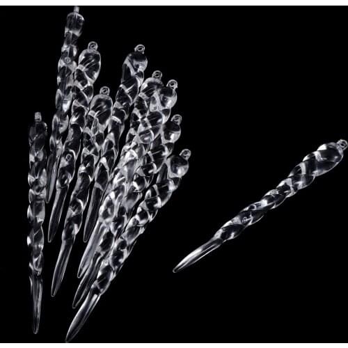 10 Pieces Resin Icicle Crystal Pendant Home Bedroom Xmas Tree Ornament