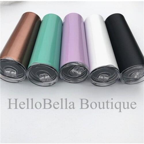 100 pcs Wholesale Engraved Personalized Skinny Tumbler 20oz Double Wall Water Bottle Support custom colors