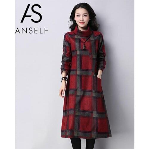 Модные платья в клетку ANSELF China At AliExpress