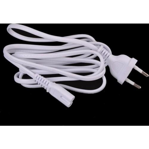 ZLinKJ White 1.5M EU European 2-Prong Port AC Power Cord Cable Slim Power Cable for most printer & laptop AC power adapters