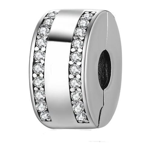 Free Shipping Authentic 925 Sterling Silver Spacer Clip Charms Fit Original Pandora Bracelet For Women DIY Jewelry S925 Beads