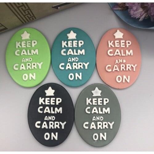 Free shipping! Keep calm and carry on. Resin Flatback Cabochon for Necklace Pendant .jewelry.DIY , 30*40mm