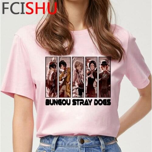 Bungou Stray Dogs t shirt summer top male print 2021 harajuku vintage aesthetic t shirt kawaii plus size