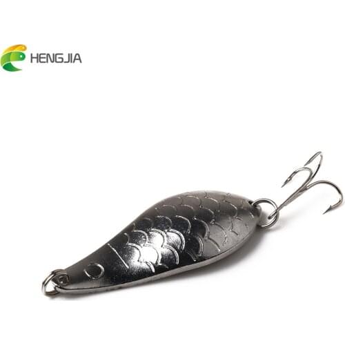 HENGJIA 1PC 7CM 20G Hard Metal Spinnerbaits Vibration Wobblers Trolling Spoons With Hooks Sequins Fishing Lures