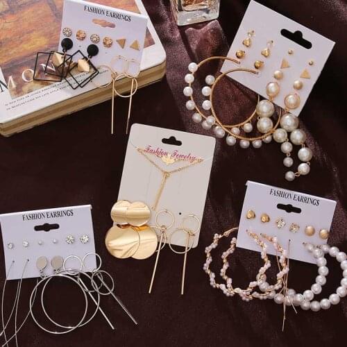 IFMIA Boho Women Tassel Earring Acrylic Pearl Earrings Set for Womens Geometric Round Drop Earings Jewelry 2020 Bohemia Fashion