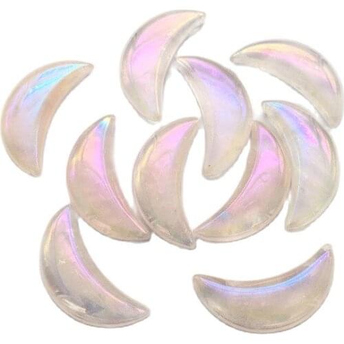New arrivals spiritual crystal moons crafts carved natural pink aura rose quartz crescent for home decoration