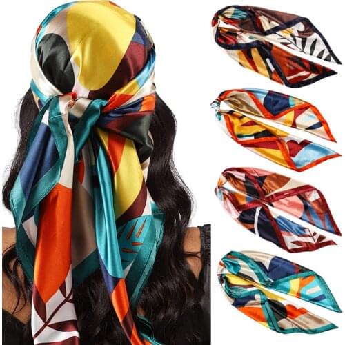 Fashion women scarf quality shawl silk fashion scarf headscarf beach sunscreen bag headscarf scarf 90*90cm foulard Muslim hijab