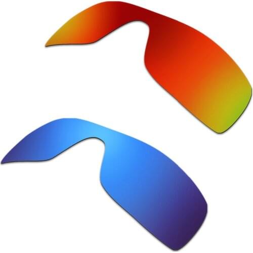 HKUCO For Batwolf Sunglasses Mens Polarized Replacement Lenses Red & Blue 2 Pairs Increase Clarity