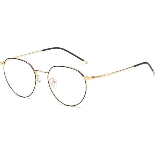 JULI Round Metal Blue Light Blocking Glasses for Men Women Optical Frame Computer Anti Reflective UV Protect Eyeglasses 6035
