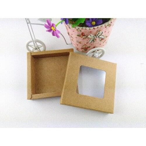 Wholesale Free shipping Window Kraft Box Gift boxes High Quality DIY Jewely Display Box Jewelry Set Box 12PCS/Lot accept custom
