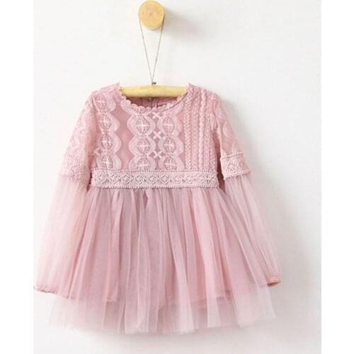 Baby Girl Dress New Girl Children Girls Clothes Kids Party Dresses Long Sleeve Puff Sleeves Bud Silk Yarn Little Princess Veteme