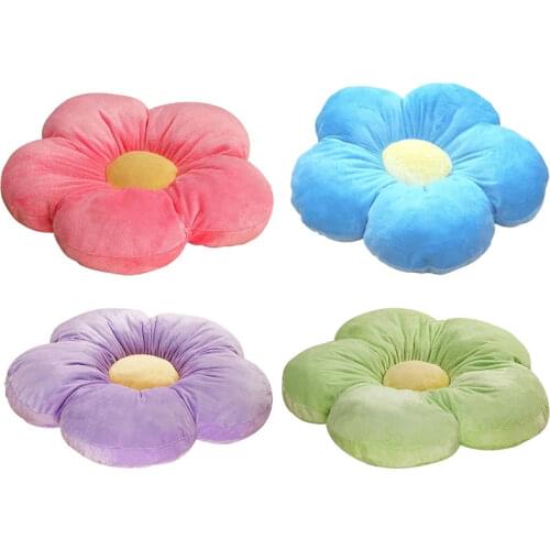 Cute Flower Cartoon Plush Chair Cushion Living Bedroom Home Decorative Sofa Cushion Office Chair Cushions Birthday Gifts for Kid