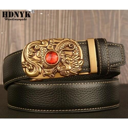 Factory Direct Cowskin Belt Fashion Dragon Designer Buckle Belt High Quality Genuine Leather Belt for Men Quality Assurance