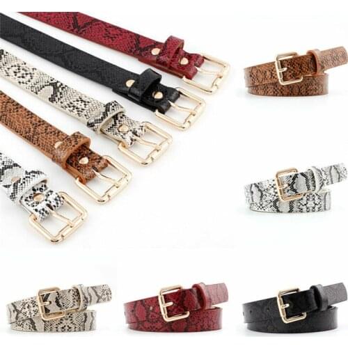 Women Belt Fashion Snakeskin Print Belt Pin Buckle Waist Belts Faux Leather Belts Cinto Feminino Ceinture Femme Cinturon Mujer