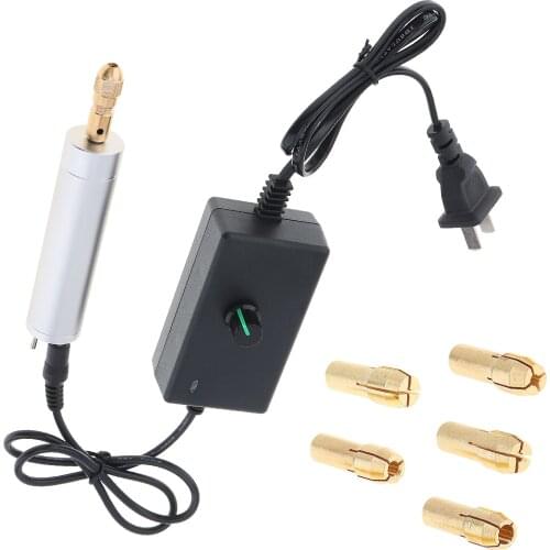 12V Stepless Speed Adjustable Electric Motor Hand Drill with 5pcs Copper Chuck and Frosted Shell for Circuit Board Plastic Wood