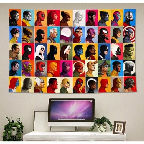 Superhero cartoon poster decorative painting living room bedroom cartoon canvas wall art pictures comics doodle wall cloth