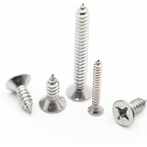 M1 M1.2 M1.4 M1.7 M2 M2.6 M3 M3.5 M4 M5 M6 Micro Small stainless steel Cross Phillips Flat Countersunk Head Self tapping Screw