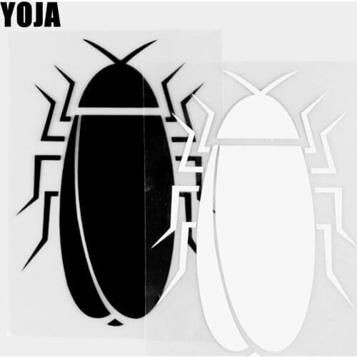 YOJA 9×12.5CM Small Cockroaches Beautiful Cartoon Animals Vinyl Decal Pattern Car Stickers Black/Silver 19C-0427
