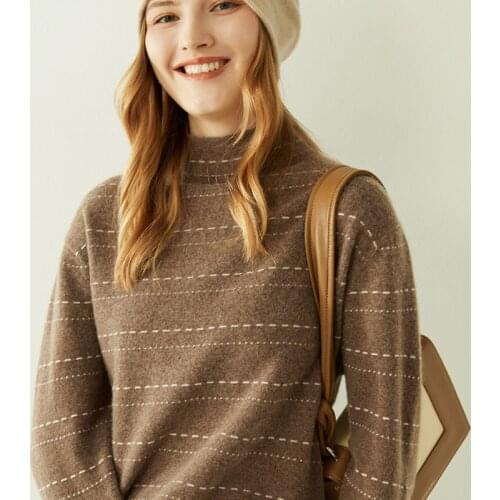 LONGMING Women Sweater 100% Cashmere Winter Pullover Women Knitted Sweater Autumn Warm Wool Sweater Jumpers Knit Top Long Sleeve