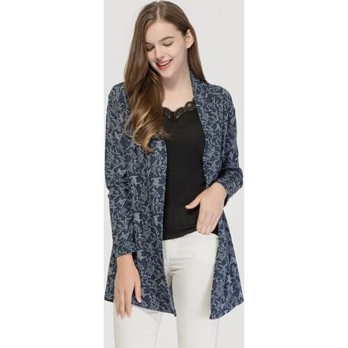 100% wool knitted womens cardigan thickened long sleeve sweater coat printed with new mid long Cape in autumn and winter 9093